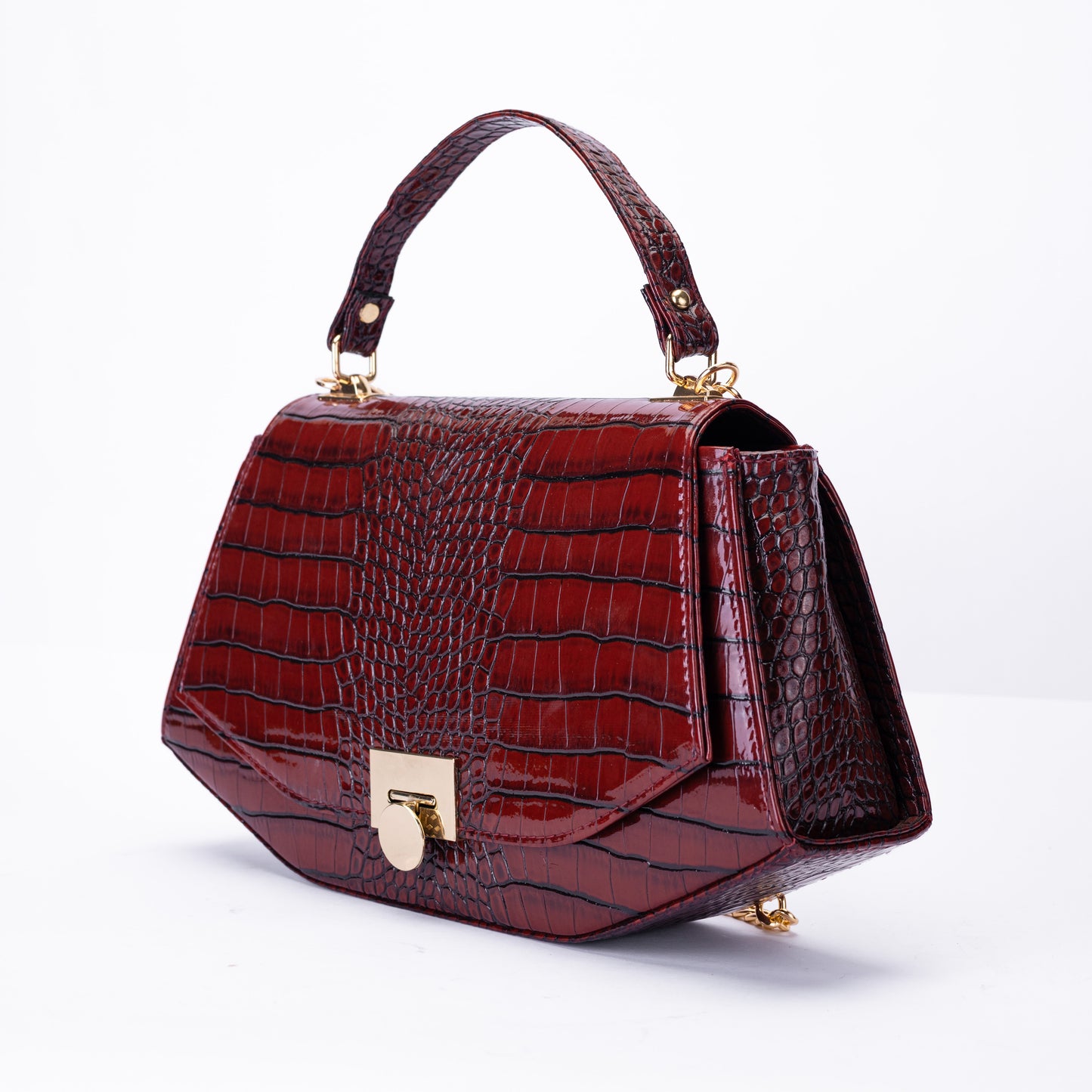 Luxury Croc-Effect Structured Handbag