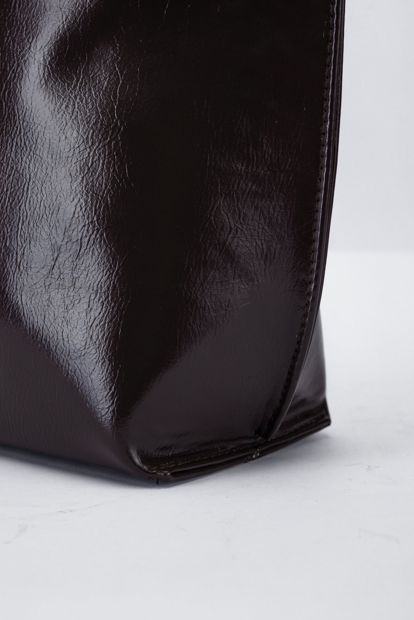 Minimal Glossy Handbag with Gold Accent