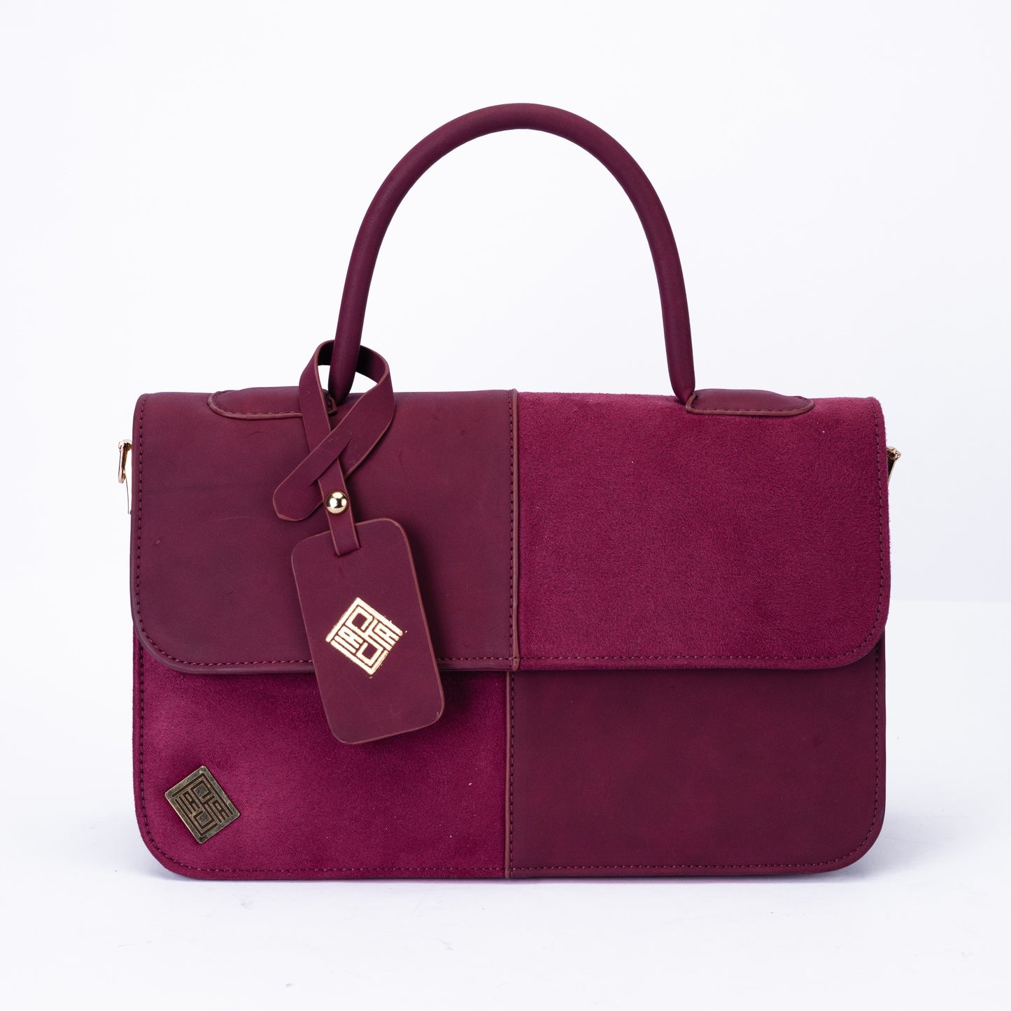 Elegant Dual-Tone Faux Leather Handbag