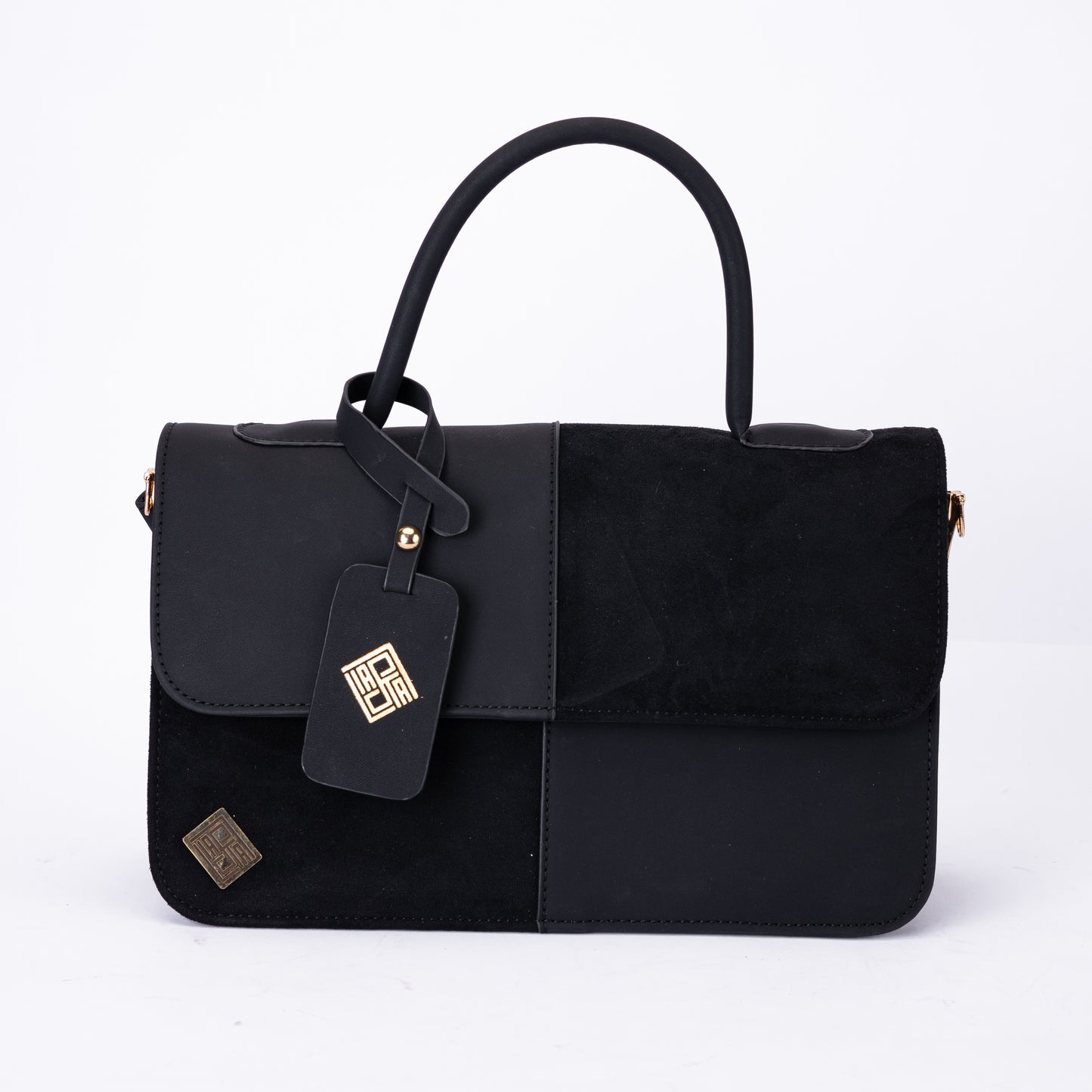 Elegant Dual-Tone Faux Leather Handbag