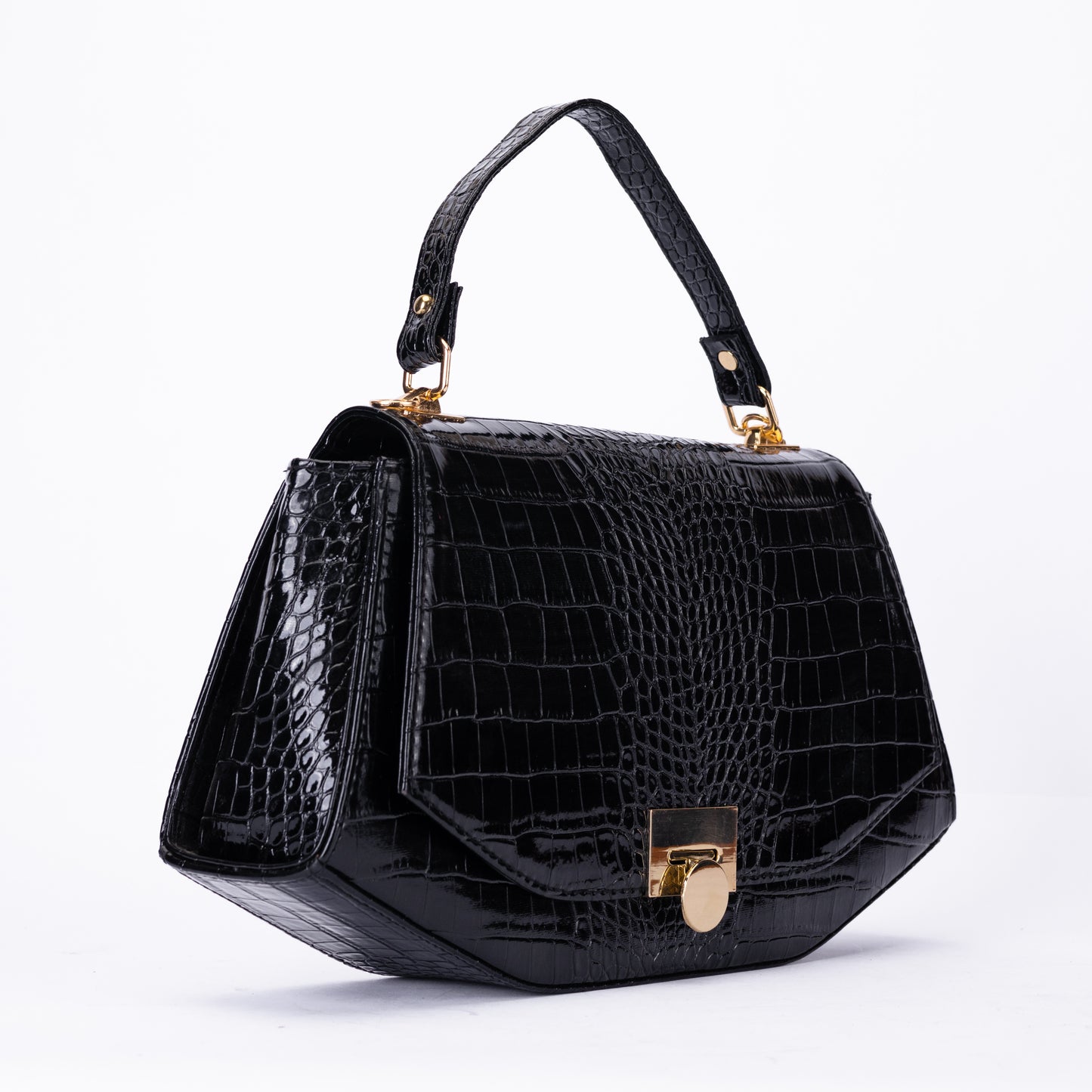 Luxury Croc-Effect Structured Handbag