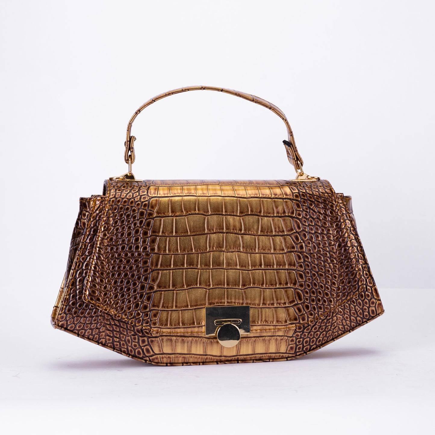 Luxury Croc-Effect Structured Handbag