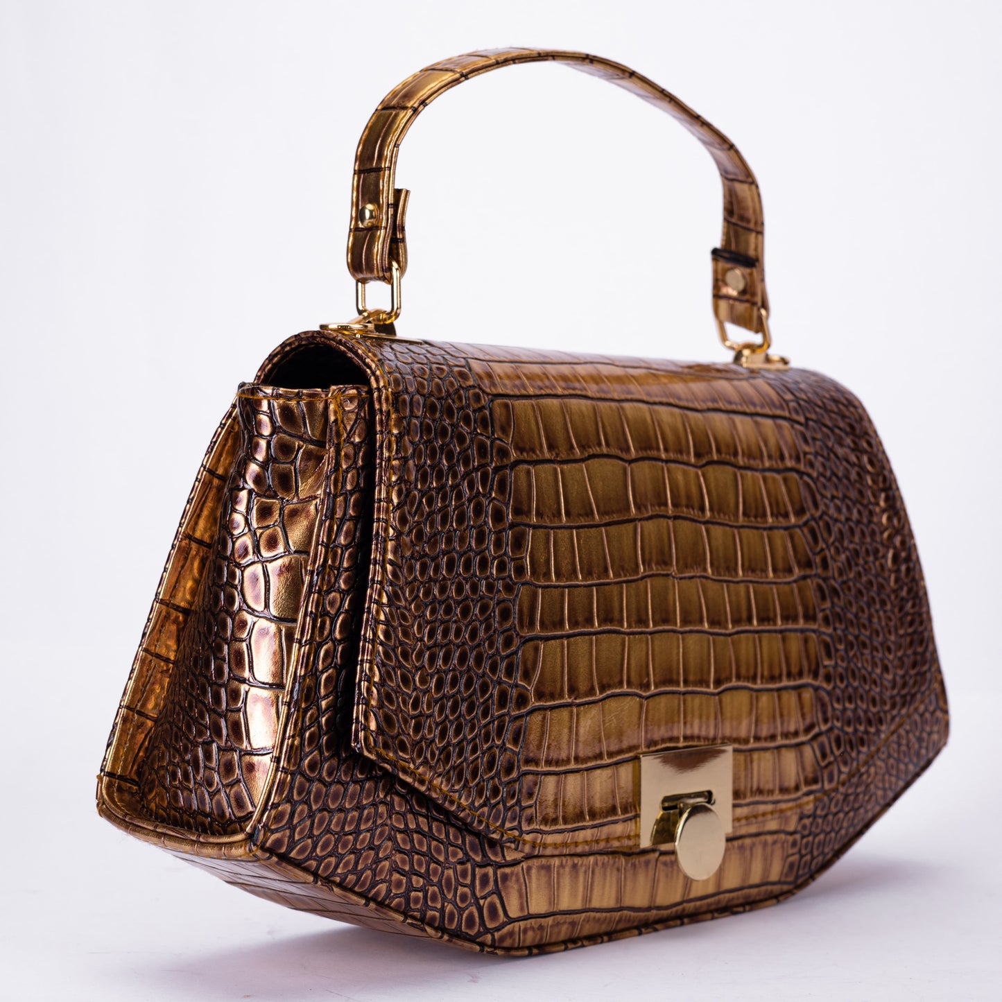 Luxury Croc-Effect Structured Handbag