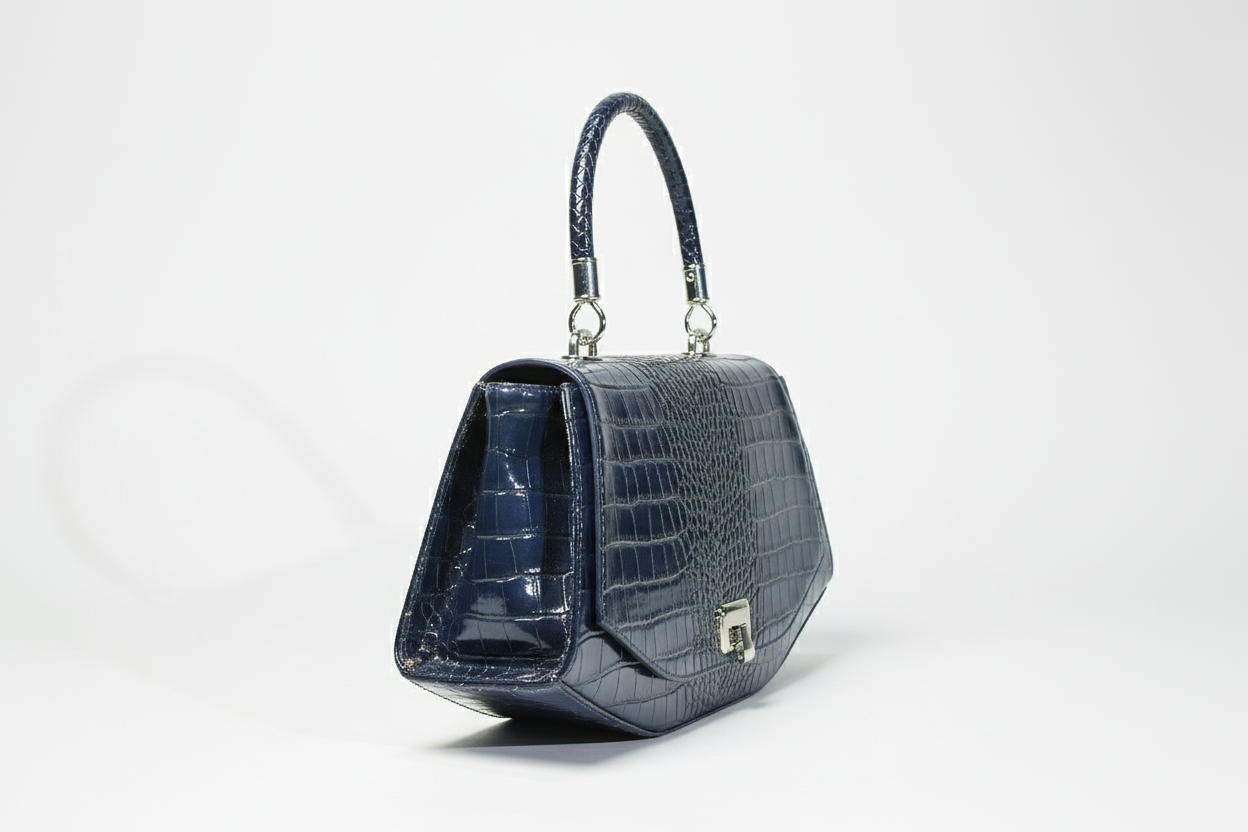 Luxury Croc-Effect Structured Handbag