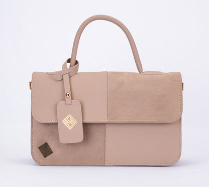 Elegant Dual-Tone Faux Leather Handbag