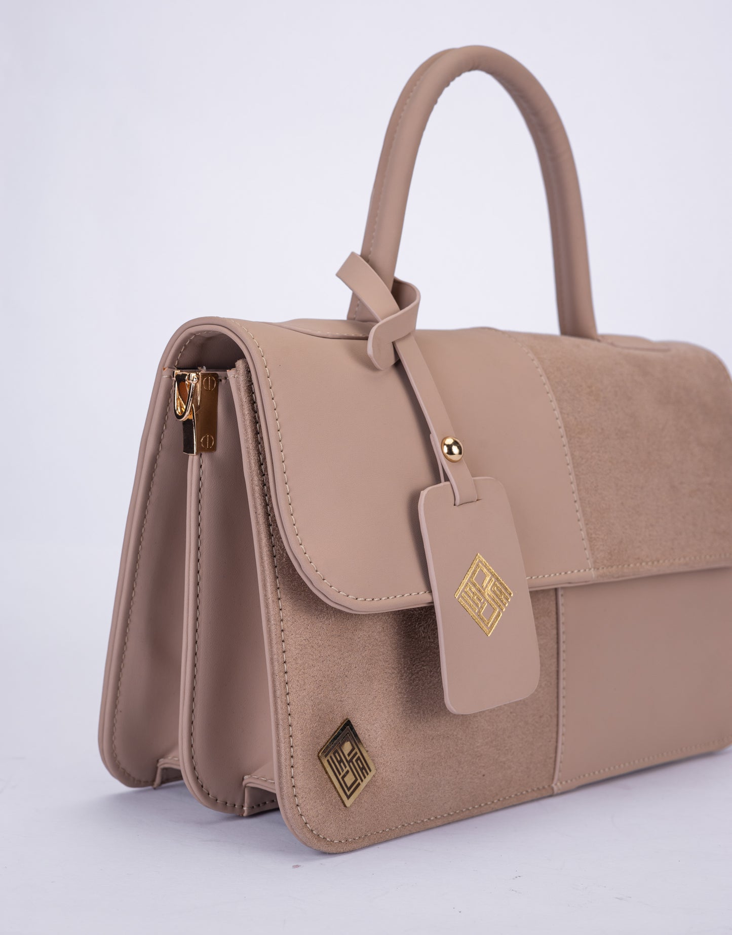 Elegant Dual-Tone Faux Leather Handbag