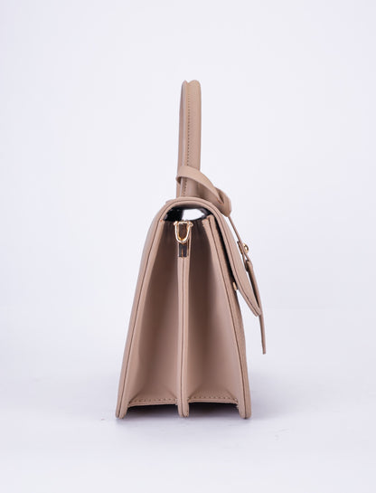 Elegant Dual-Tone Faux Leather Handbag