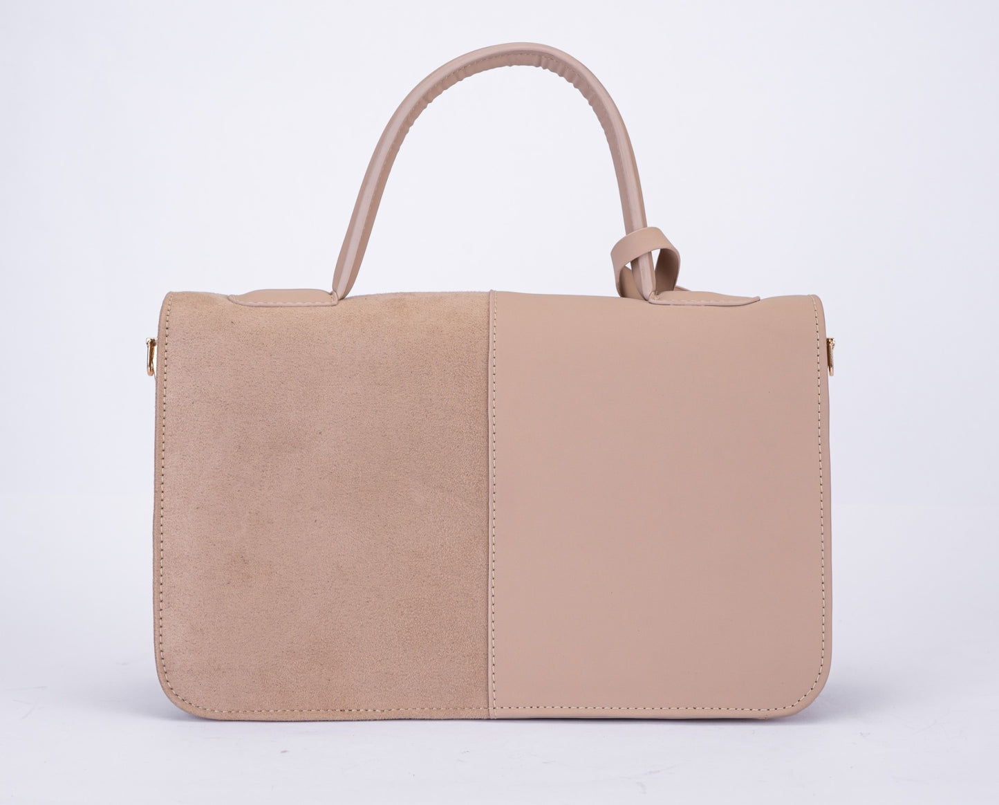 Elegant Dual-Tone Faux Leather Handbag