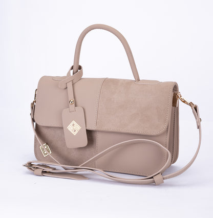 Elegant Dual-Tone Faux Leather Handbag