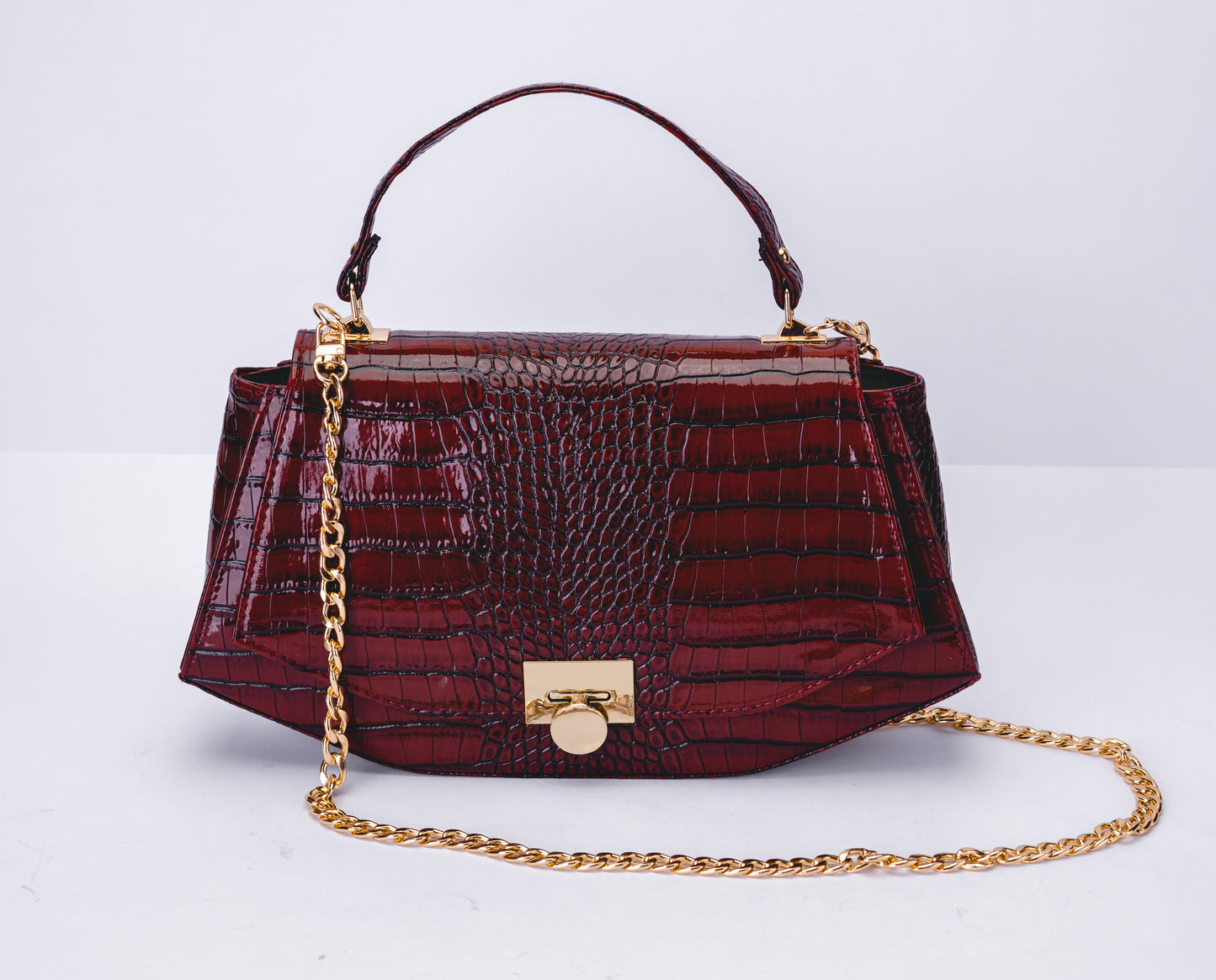 Luxury Croc-Effect Structured Handbag