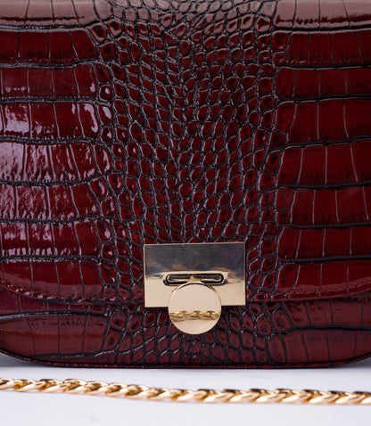 Luxury Croc-Effect Structured Handbag