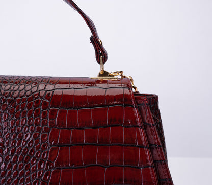 Luxury Croc-Effect Structured Handbag