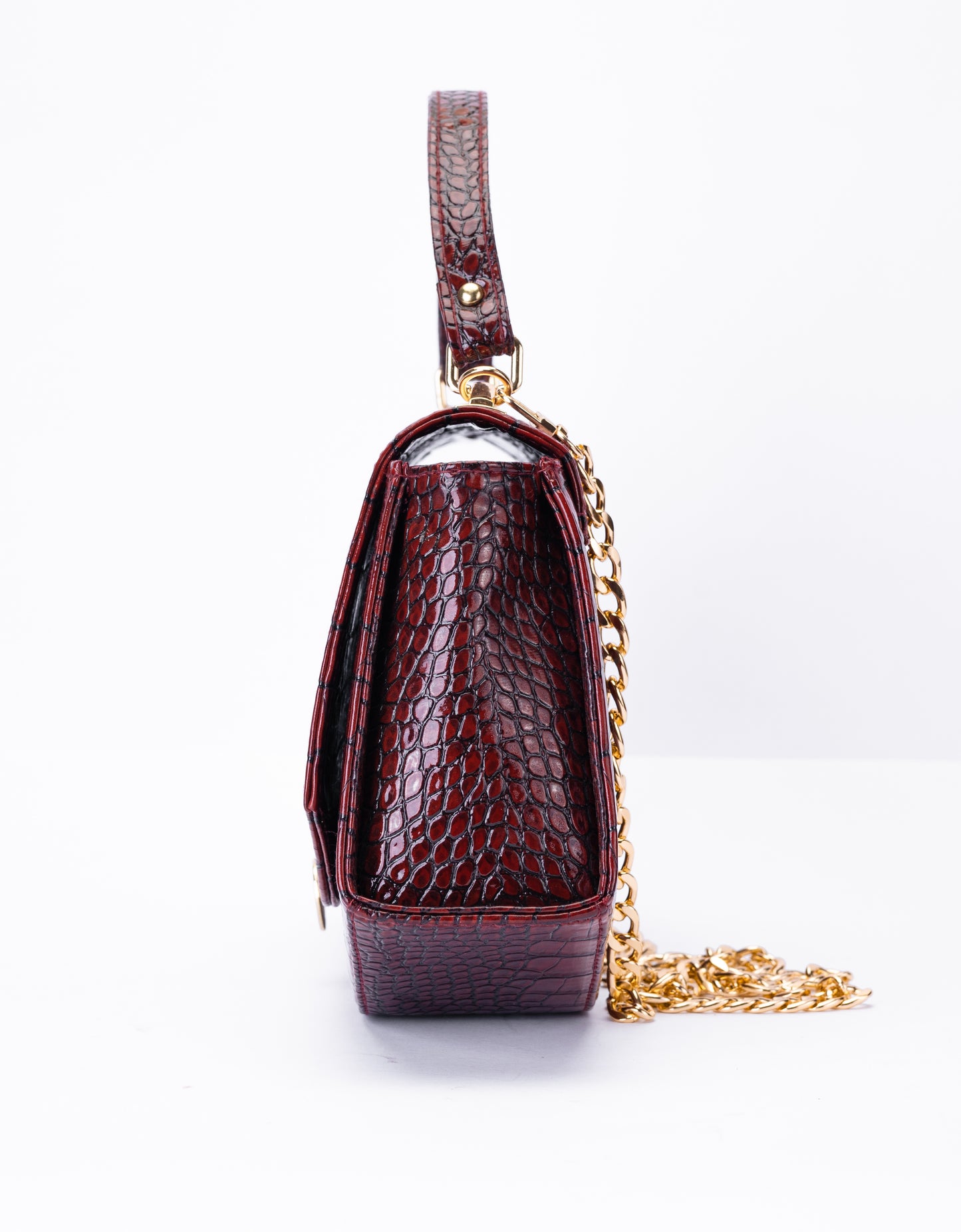 Luxury Croc-Effect Structured Handbag
