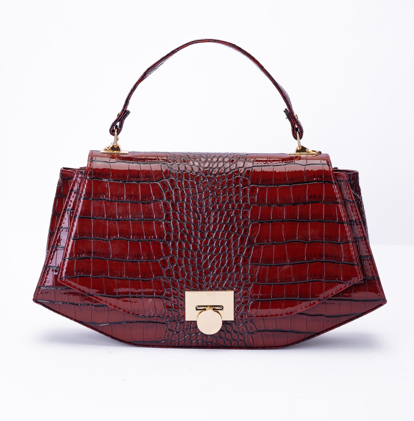Luxury Croc-Effect Structured Handbag