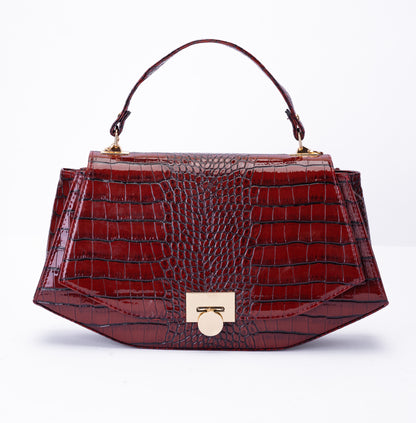 Luxury Croc-Effect Structured Handbag