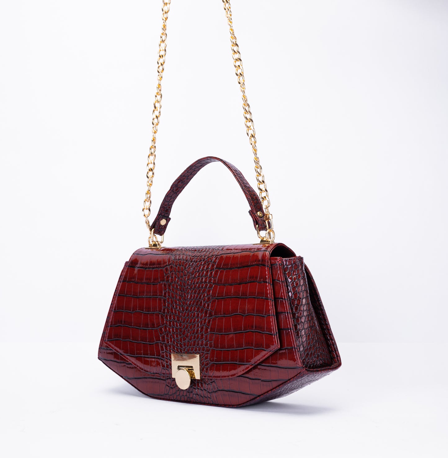 Luxury Croc-Effect Structured Handbag