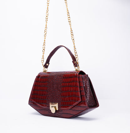 Luxury Croc-Effect Structured Handbag