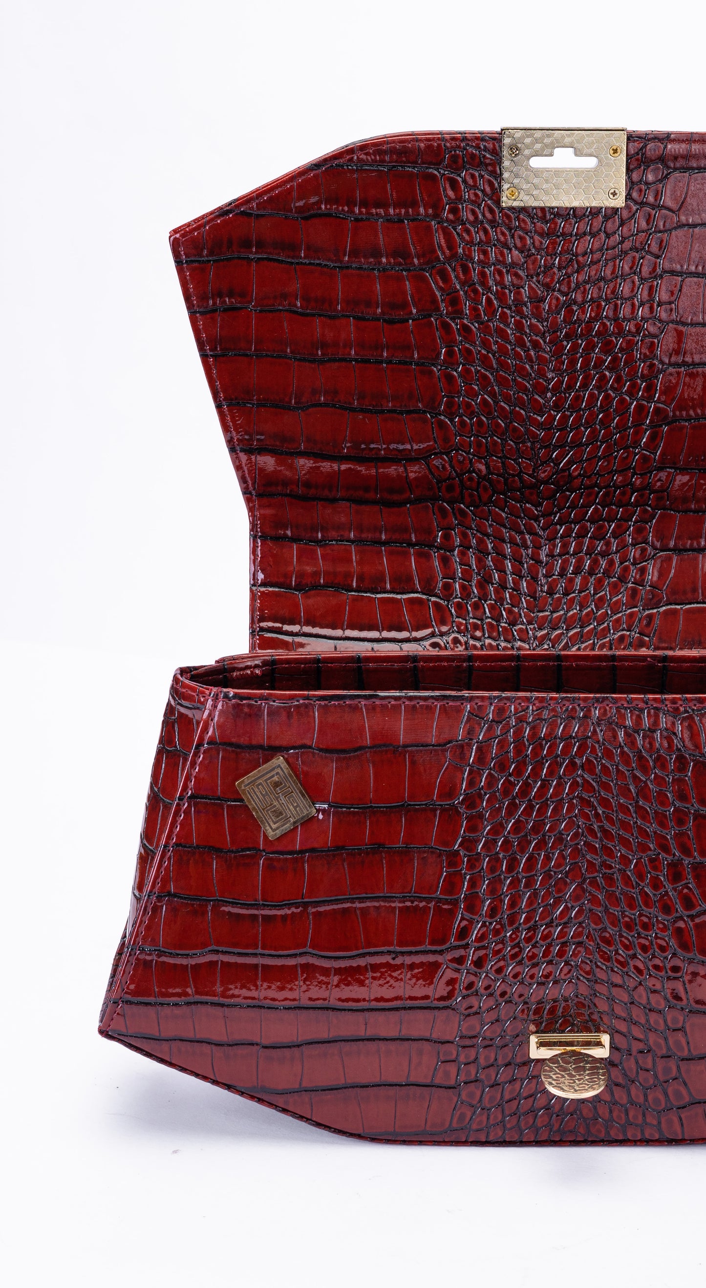 Luxury Croc-Effect Structured Handbag