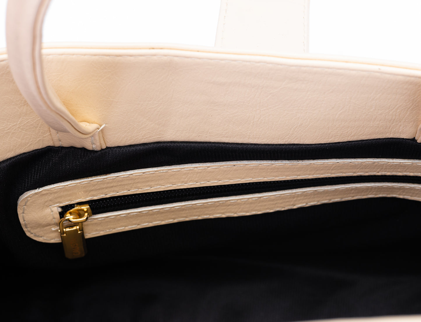 Minimal Glossy Handbag with Gold Accent