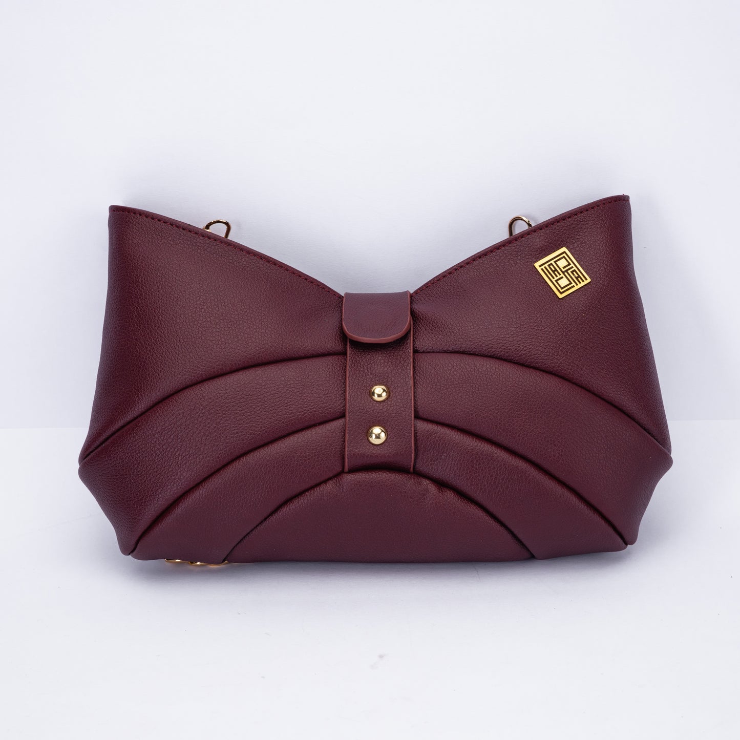 Bow-Inspired Shoulder Bag with Gold Chain