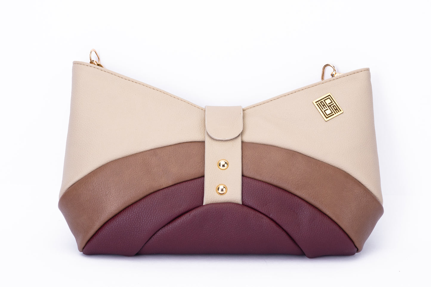 Bow-Inspired Shoulder Bag with Gold Chain