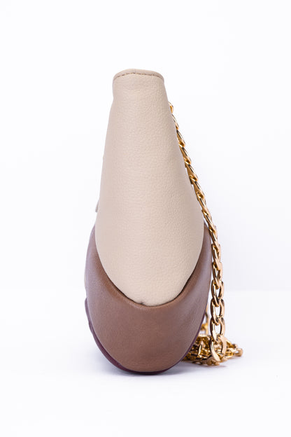 Bow-Inspired Shoulder Bag with Gold Chain