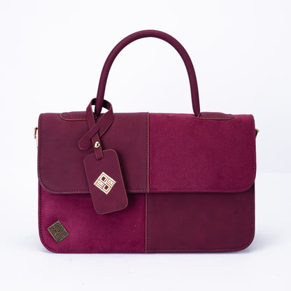 Elegant Dual-Tone Faux Leather Handbag