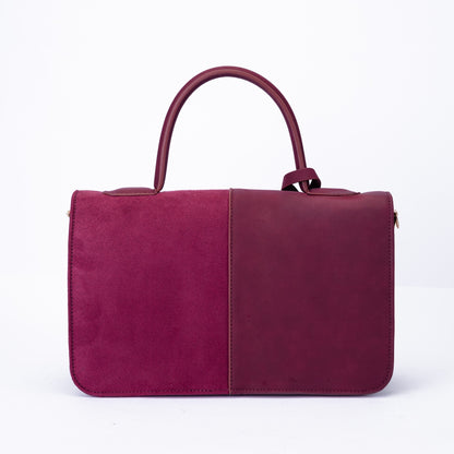 Elegant Dual-Tone Faux Leather Handbag