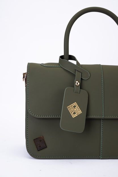 Elegant Dual-Tone Faux Leather Handbag