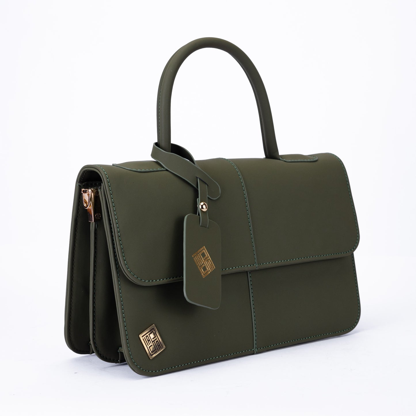 Elegant Dual-Tone Faux Leather Handbag