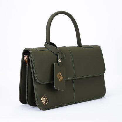 Elegant Dual-Tone Faux Leather Handbag