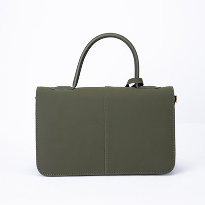 Elegant Dual-Tone Faux Leather Handbag