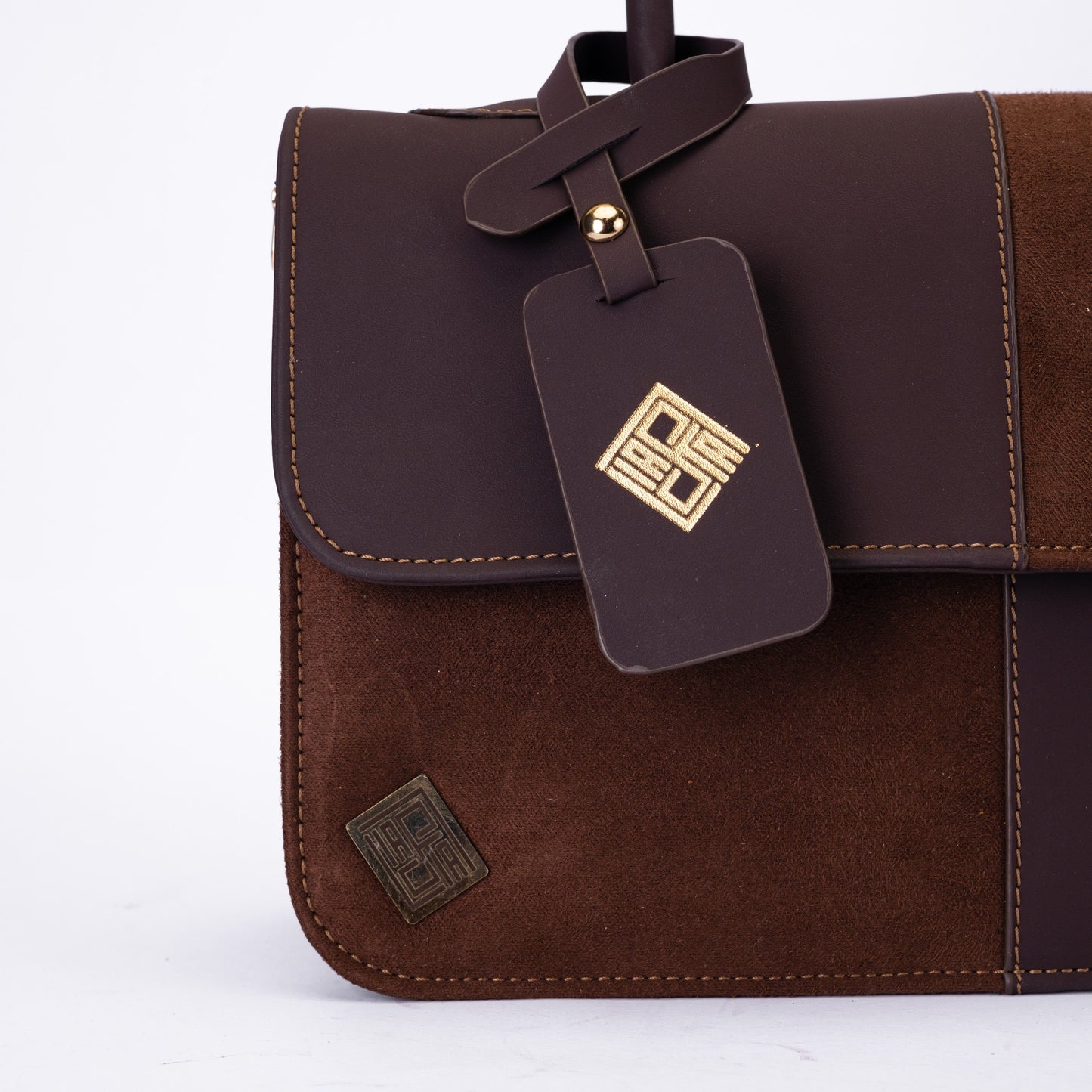 Elegant Dual-Tone Faux Leather Handbag