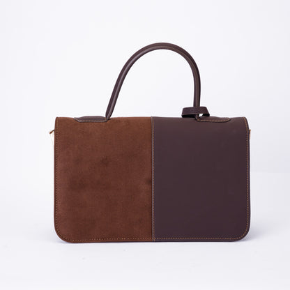 Elegant Dual-Tone Faux Leather Handbag