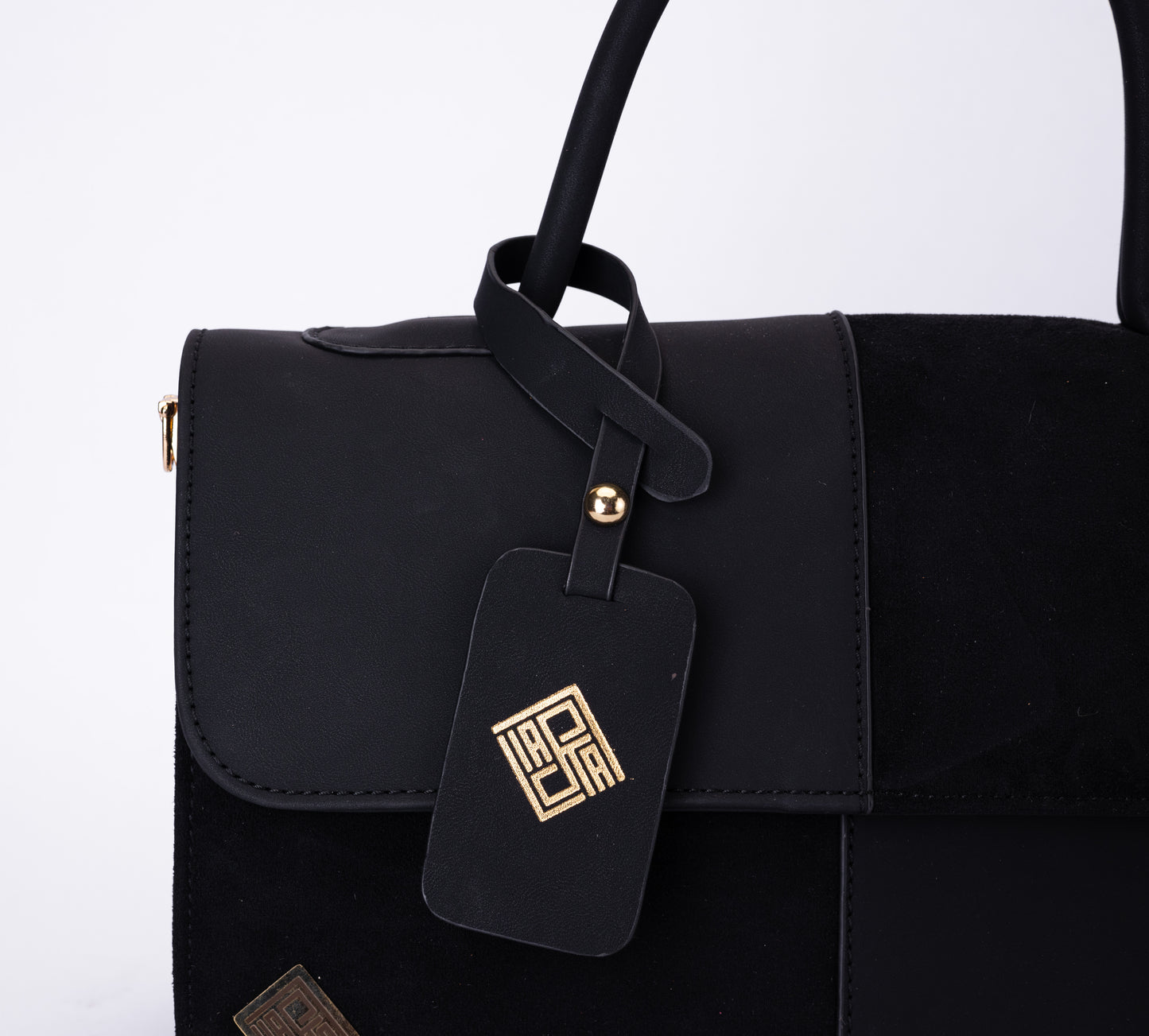 Elegant Dual-Tone Faux Leather Handbag