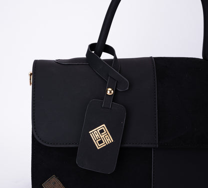 Elegant Dual-Tone Faux Leather Handbag