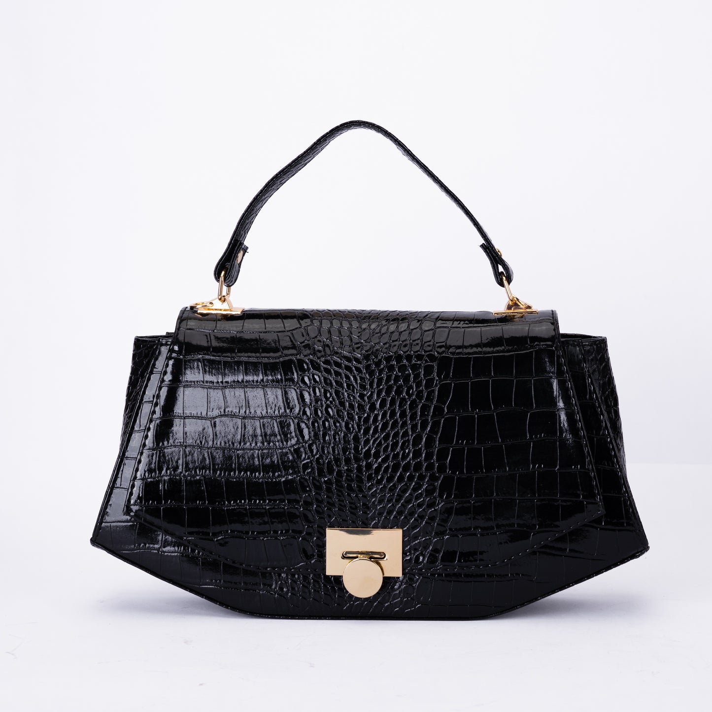 Luxury Croc-Effect Structured Handbag