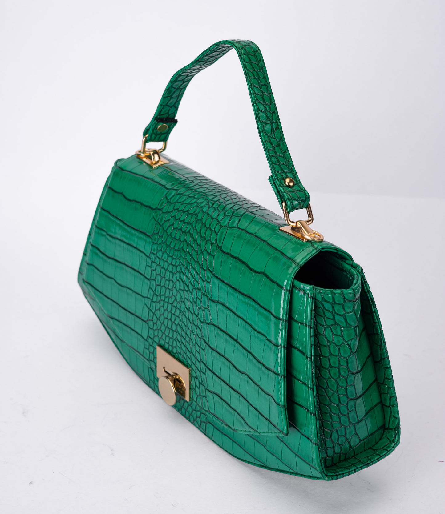 Luxury Croc-Effect Structured Handbag