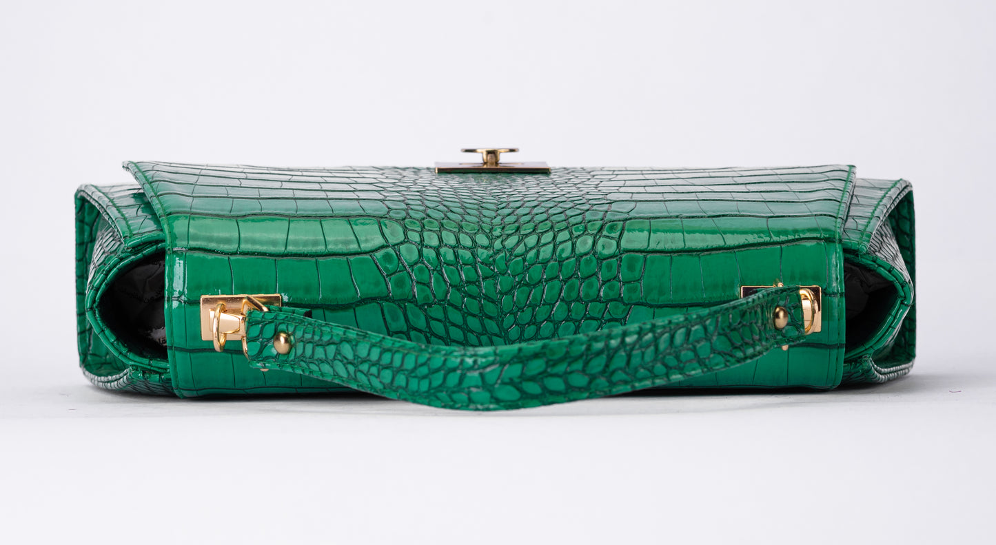 Luxury Croc-Effect Structured Handbag