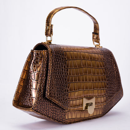 Luxury Croc-Effect Structured Handbag