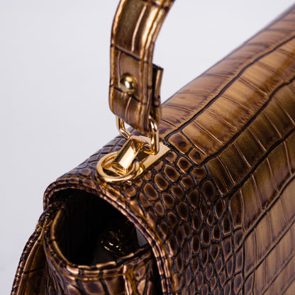 Luxury Croc-Effect Structured Handbag