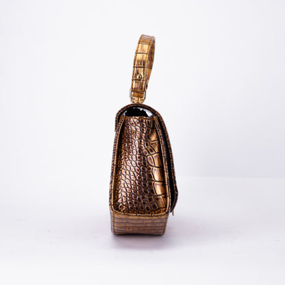 Luxury Croc-Effect Structured Handbag