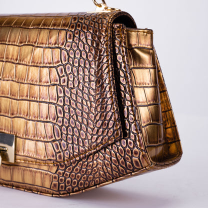 Luxury Croc-Effect Structured Handbag